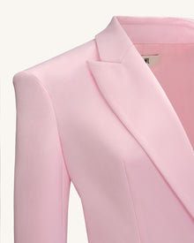 Lily Satin Double-Breasted Blazer Suit  - Pink