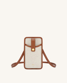 Aylin Canvas Phone Bag - Brown