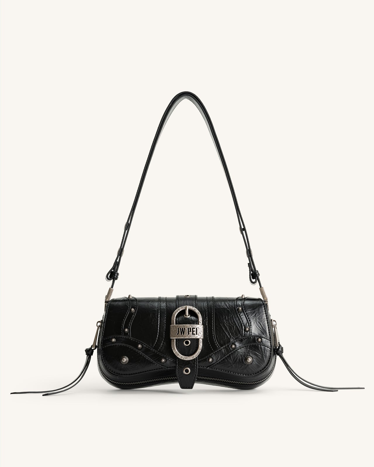 Jw Pei Abacus Silver Leather Inner Pockets Zip Around Top Handle Bag -  Organic Olivia