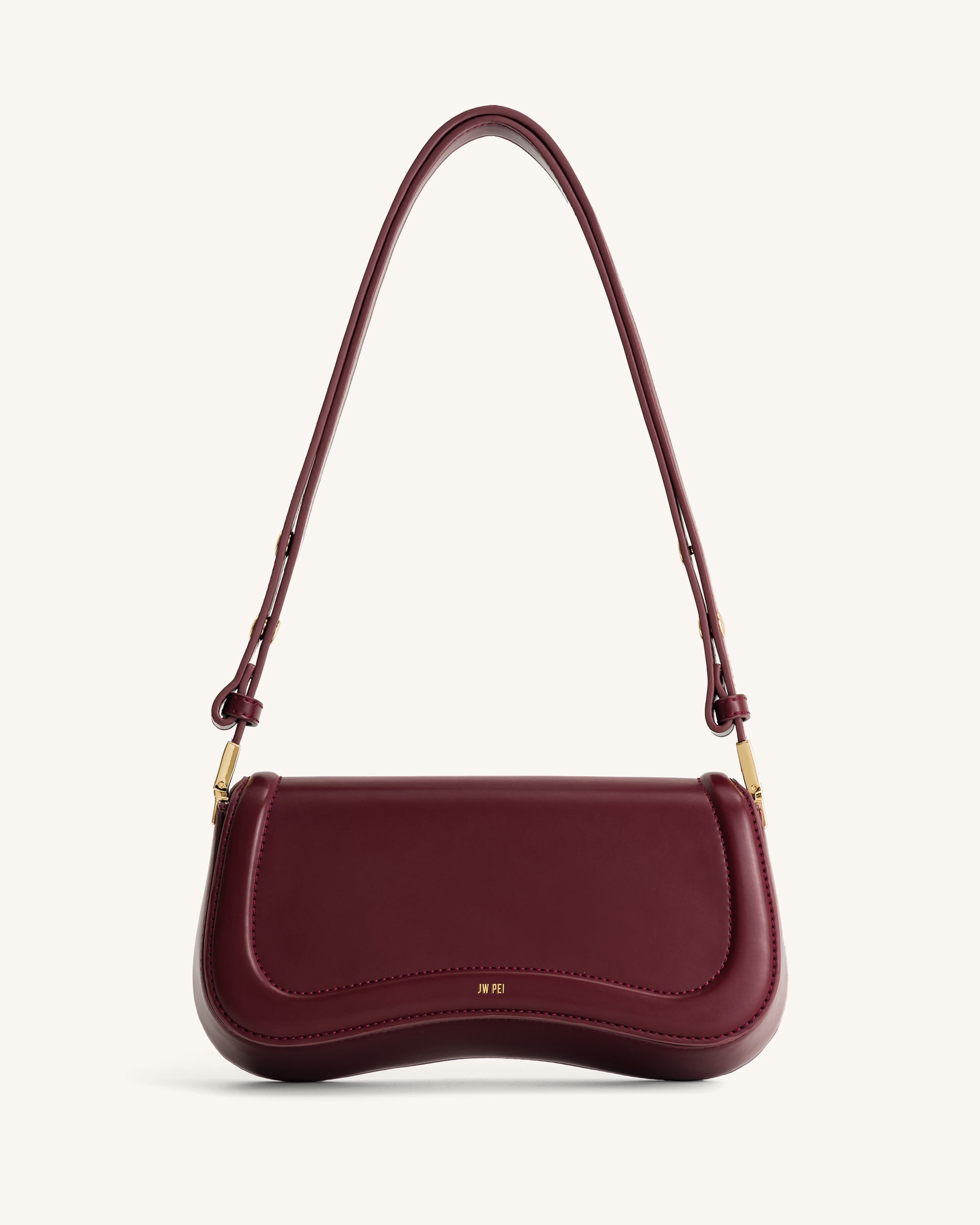 JW Pei Gabbi Handbag Vegan Leather Brown Crescent Shape With