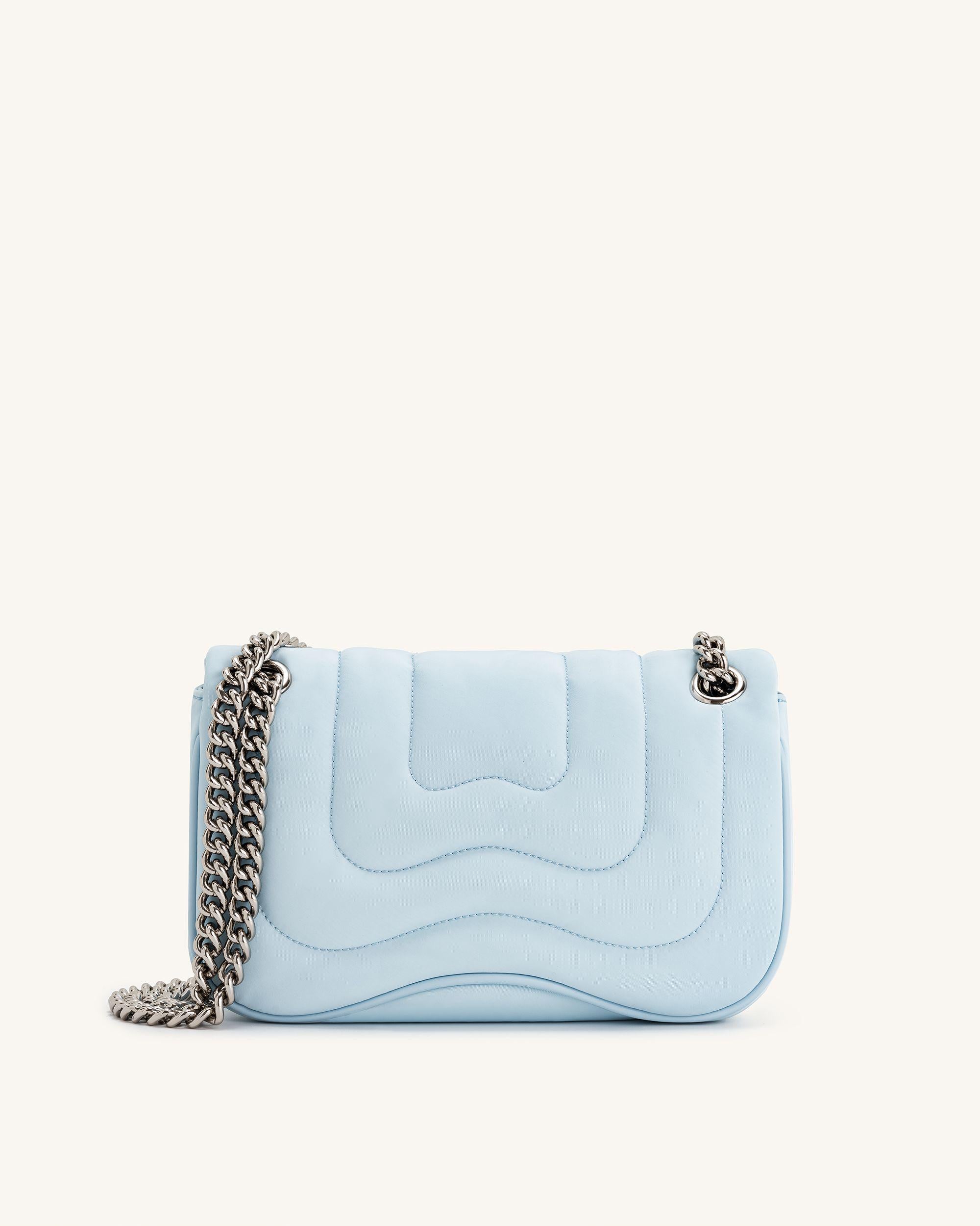 Tina Quilted Chain Crossbody - Blue