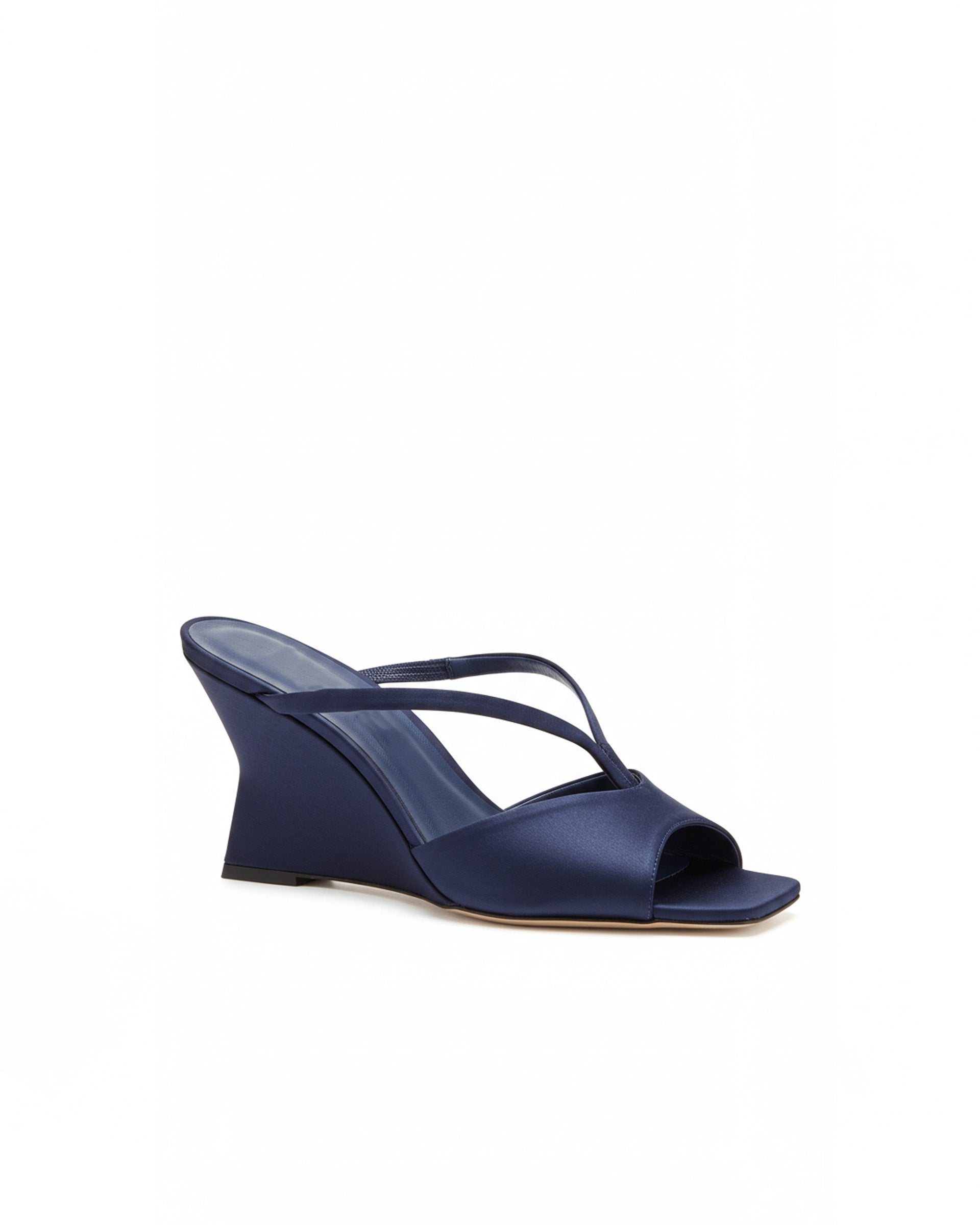 Ariana Strappy Wedge Sandals - Navy