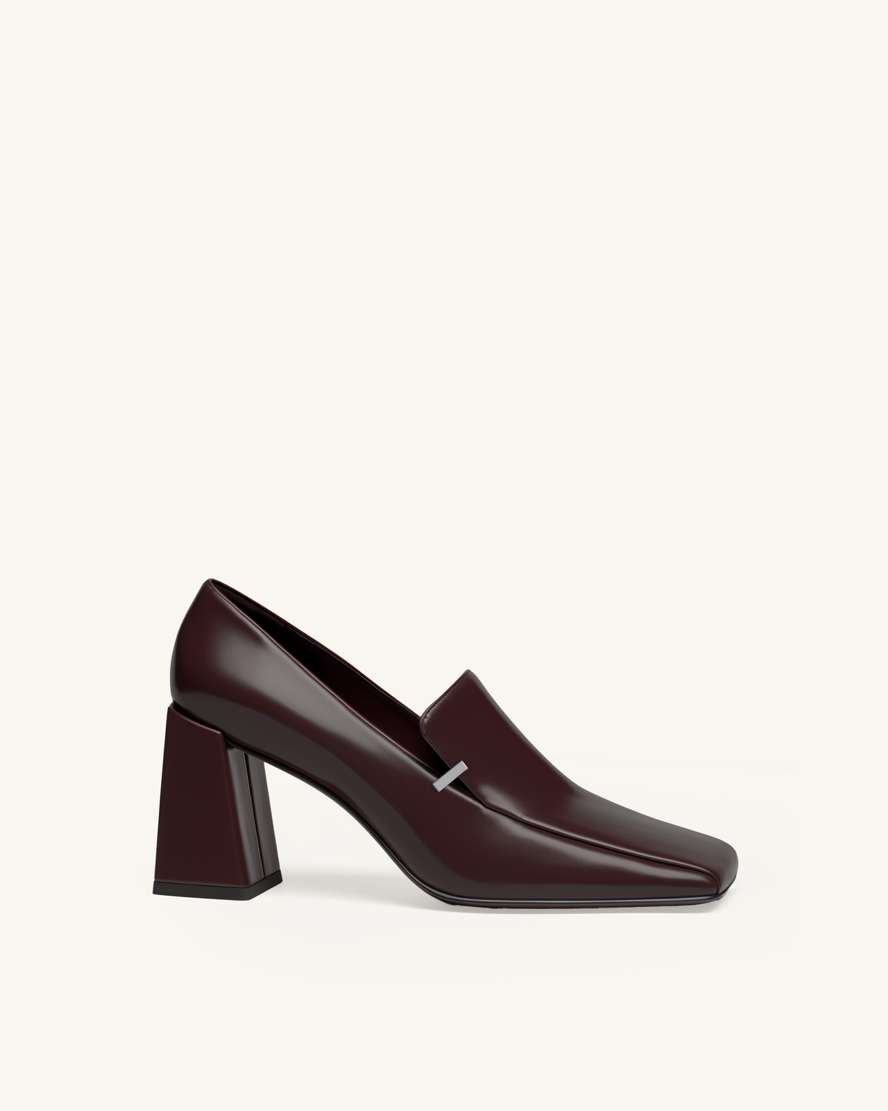 Alice Chunky Heel Vegan Leather Loafers - Burgundy