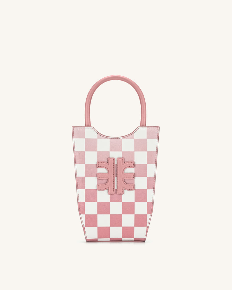 FEI Gradient Checkerboard Phone Bag -Coral Almond