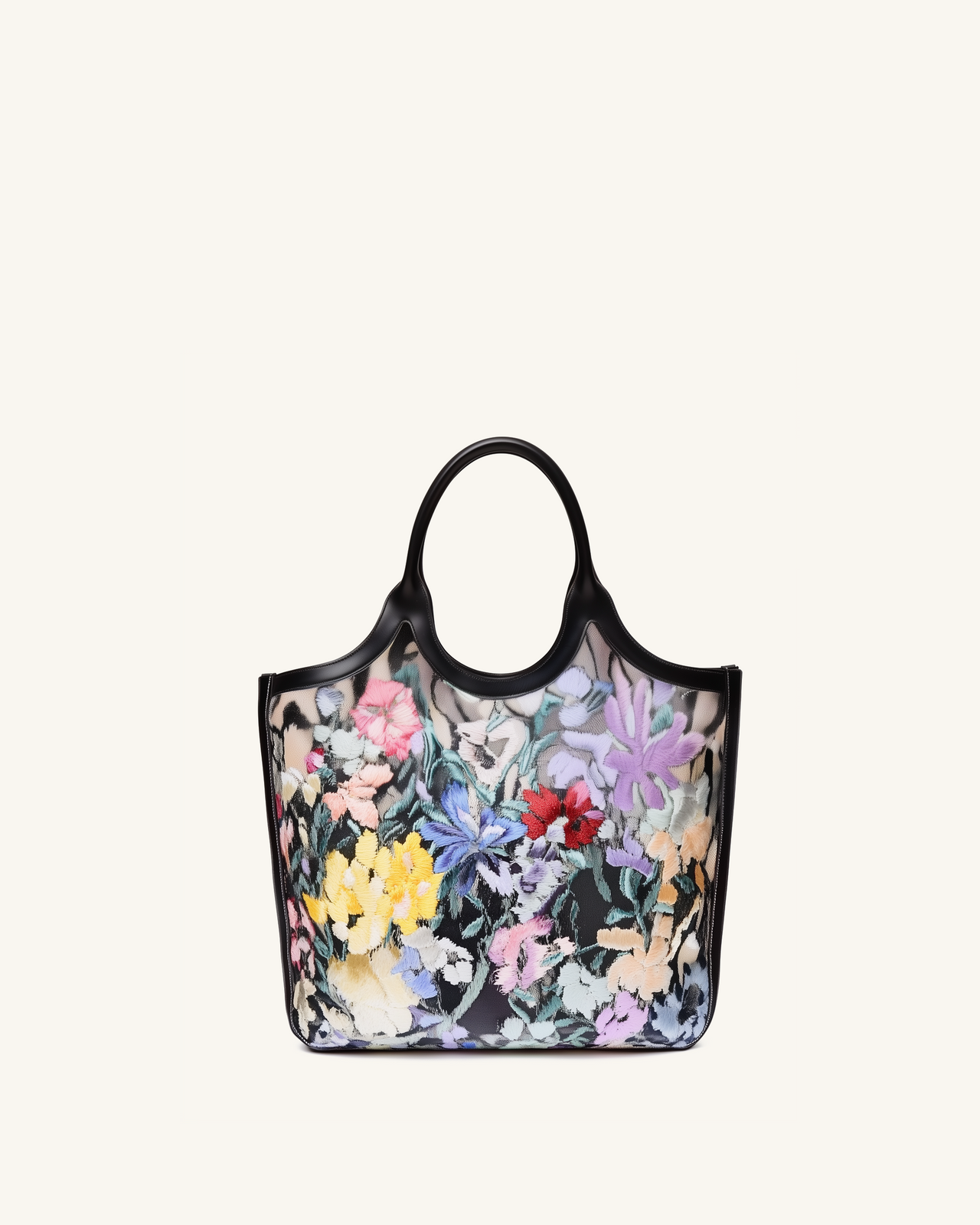 Lydia Floral Embroidered Tote Bag - Multicolor