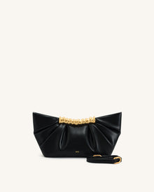 Leia Pleated Clutch - Black