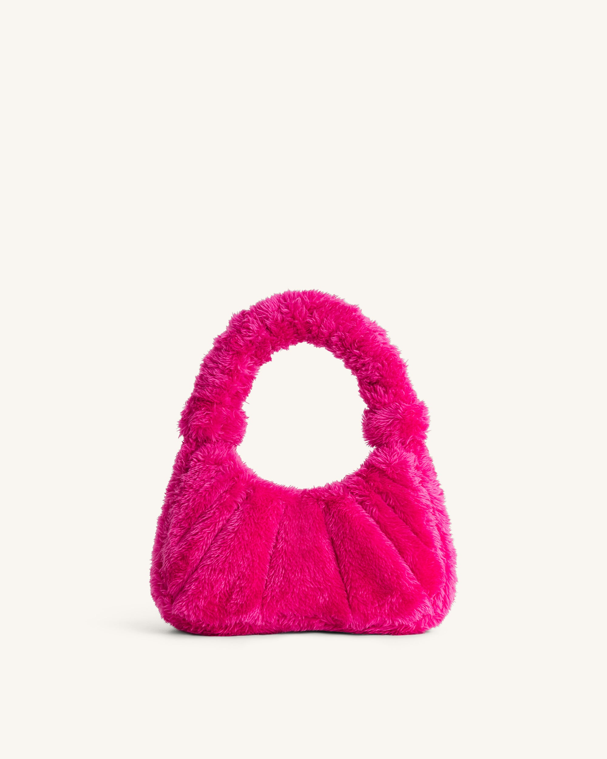 Gabbi Faux Fur Medium Ruched Hobo Handbag - Fandango Pink