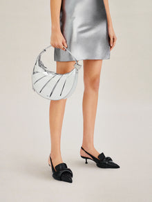 Jana Hollow Out Shoulder Bag - Silver