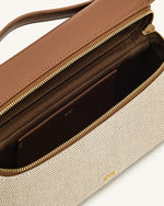 Thea Top Handle Bag - Brown Canvas