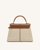 Elise Large Top Handle Bag - Brown Canvas