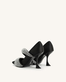 Sara Artificial Crystal Pumps - Black