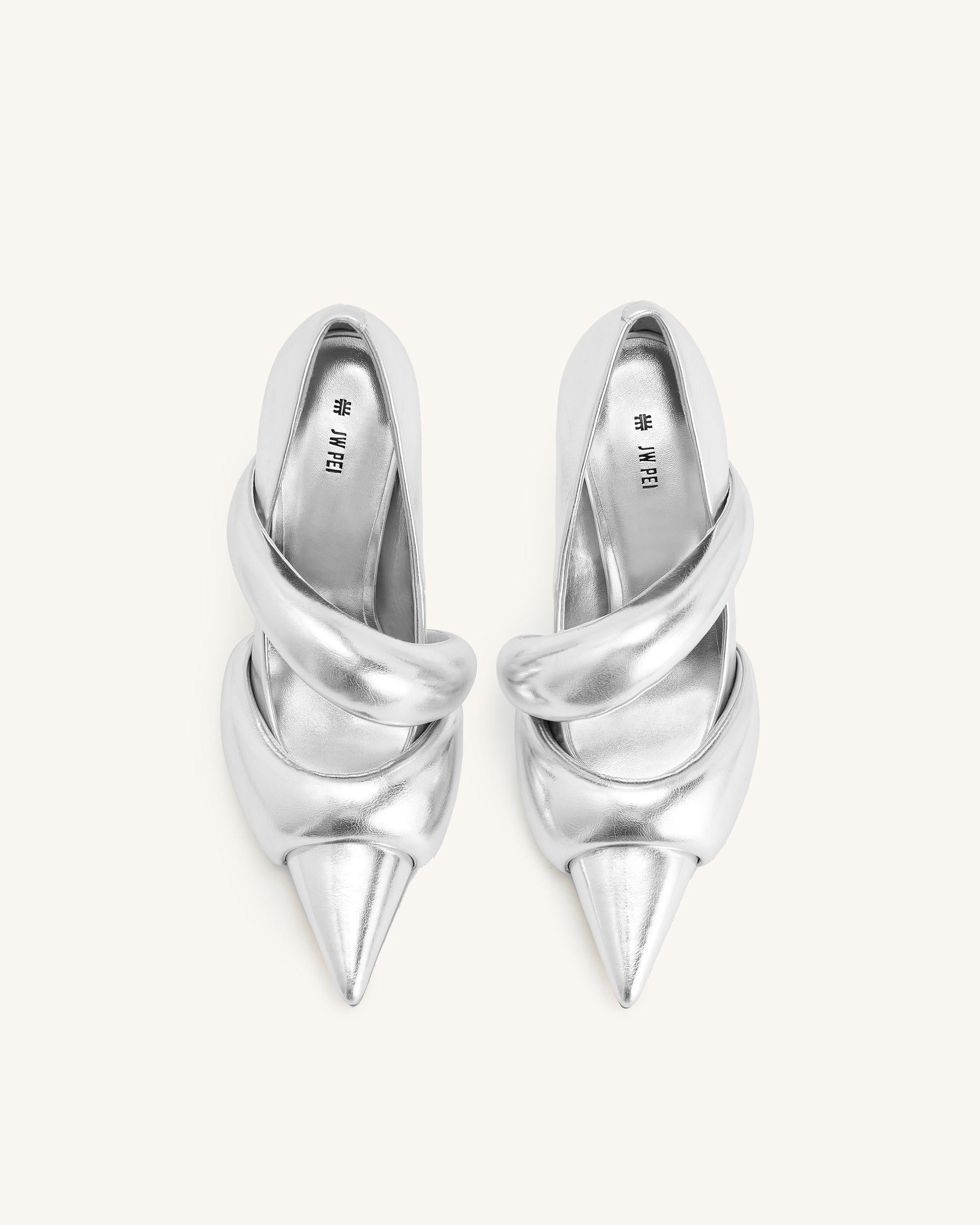 Sara Metallic Pumps - Silver