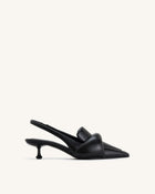 Carla Soft Padded Kitten Heel Pumps - Black