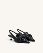 Carla Soft Padded Kitten Heel Pumps - Black