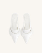 Carla Soft Padded Kitten Heel Pumps - White