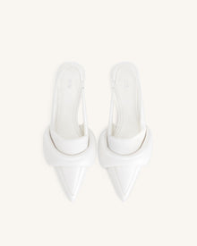 Carla Soft Padded Kitten Heel Pumps - White