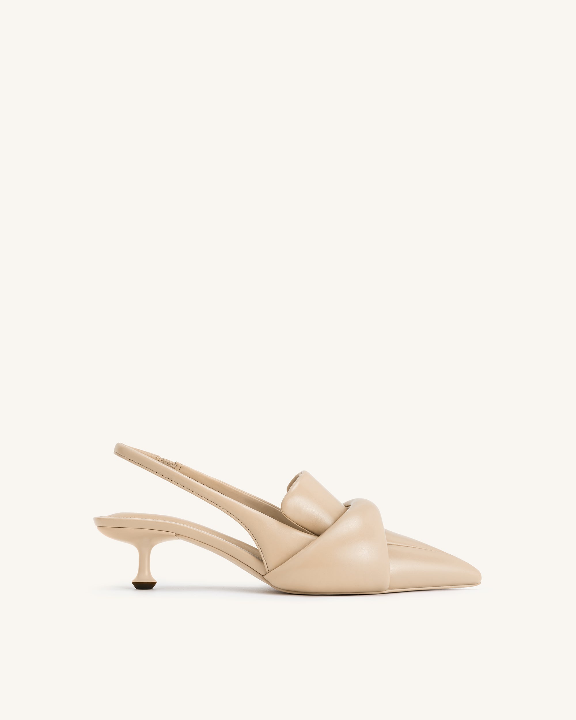 Carla Soft Padded Kitten Heel Pumps - Apricot