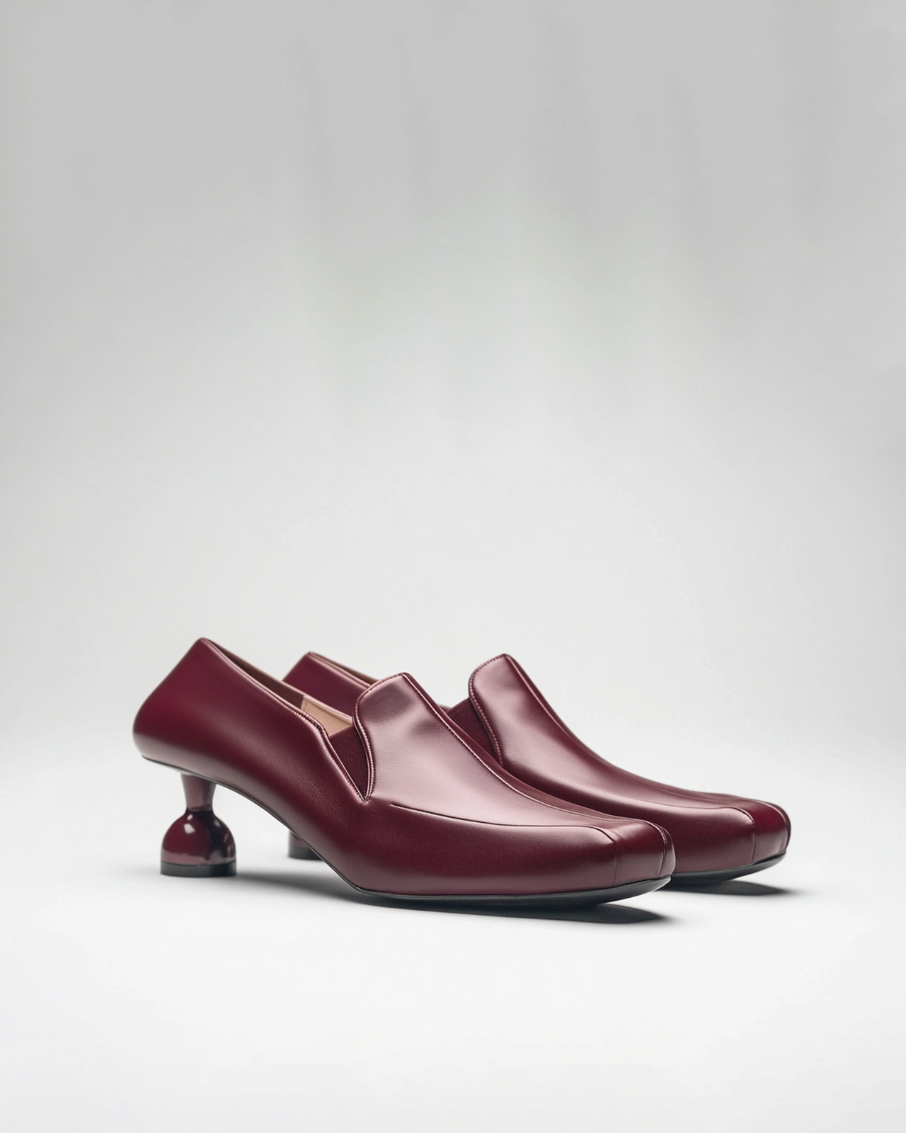 Autumn Block Heel Loafers - Burgundy