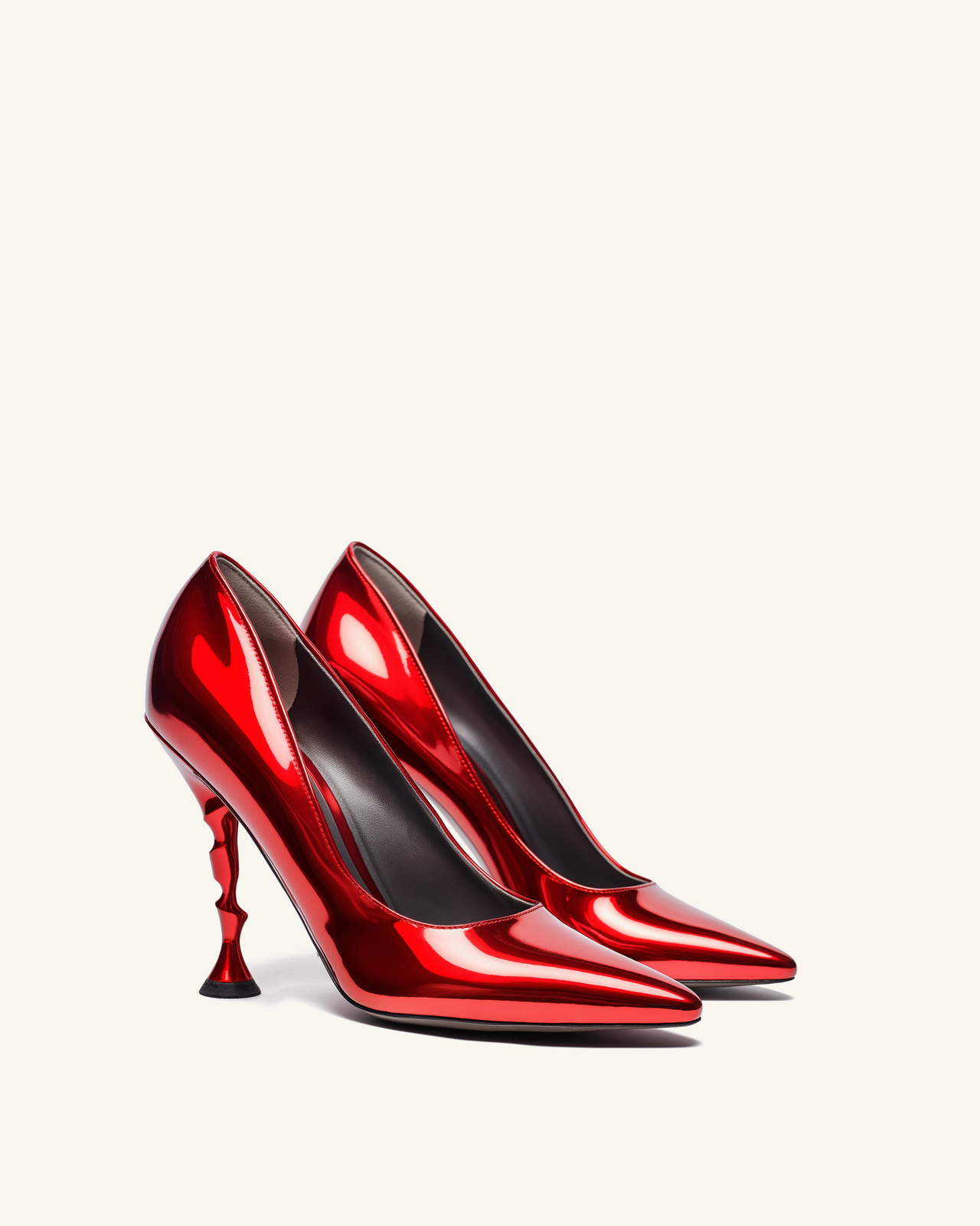 Willow Metallic Stiletto Pumps - Red