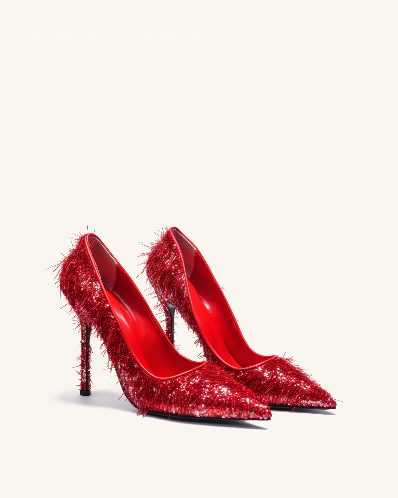 Ava Glam Sparkle Pumps - Red