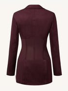 Faux Suede Corset Jacket Mini Dress - Claret