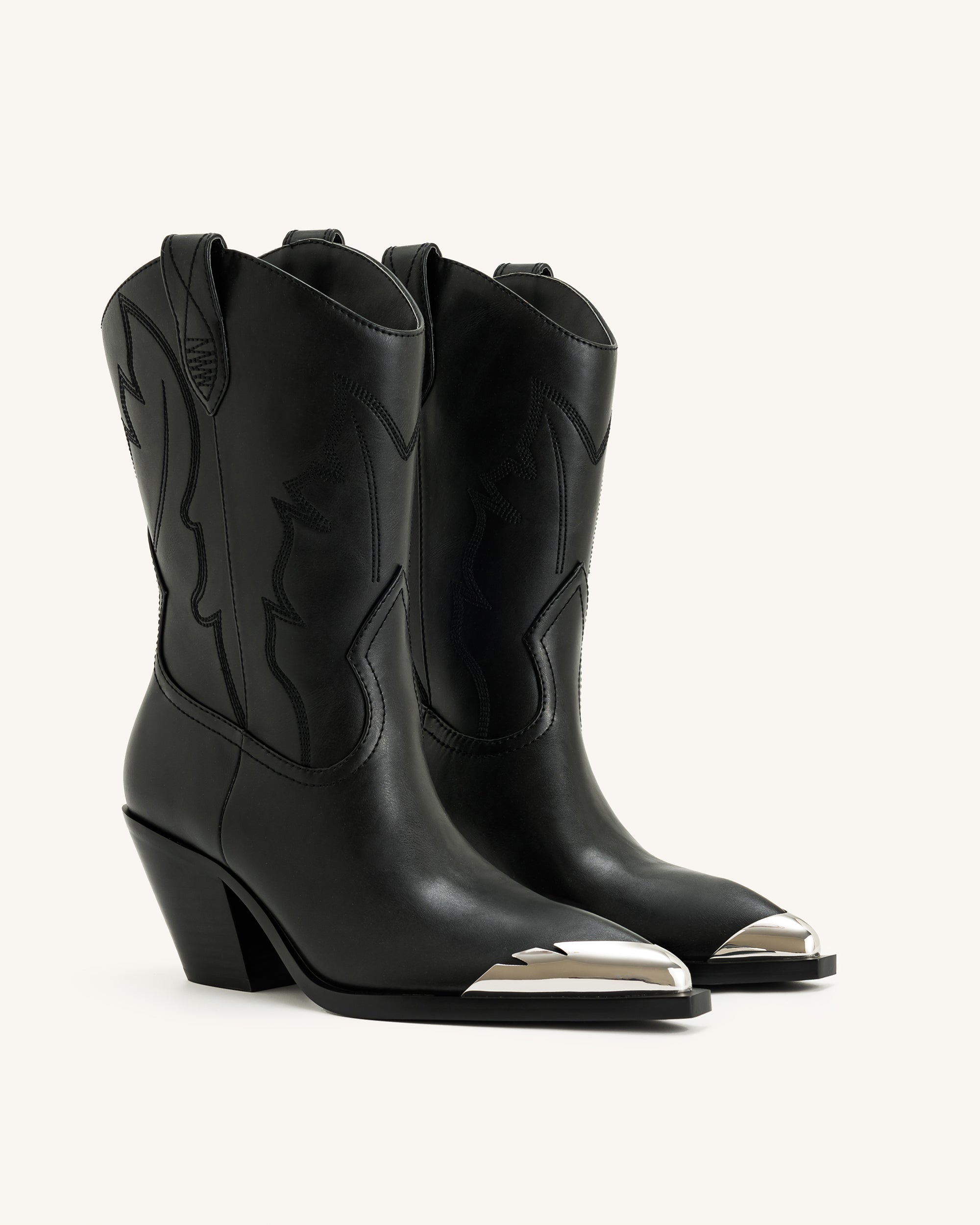 Riya Cowboy Boot - Black