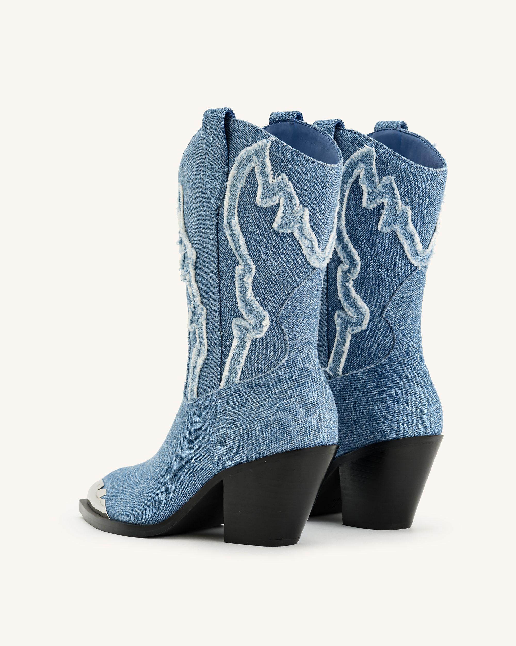 Blue jean cowboy on sale boots