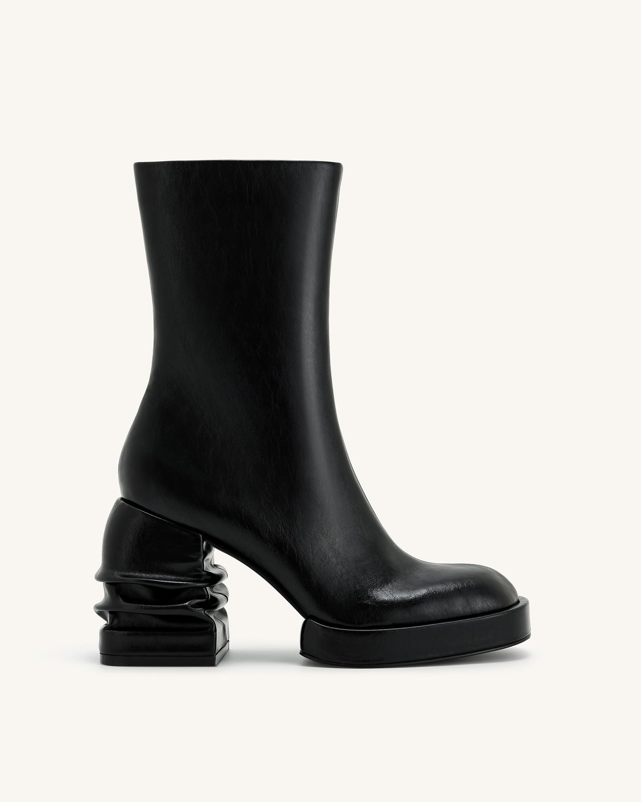 Saylor Round Toe Platform Ankle Boots - Black