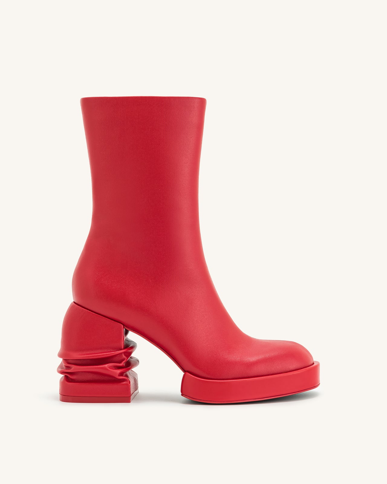 Saylor Round Toe Platform Ankle Boots - Red