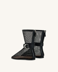 Sophia Mesh Boots - Black