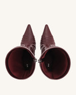 Odette Futuristic Heeled Bike Boots - Burgundy