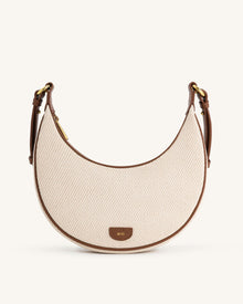 Carly Medium Shoulder Bag - Brown Canvas