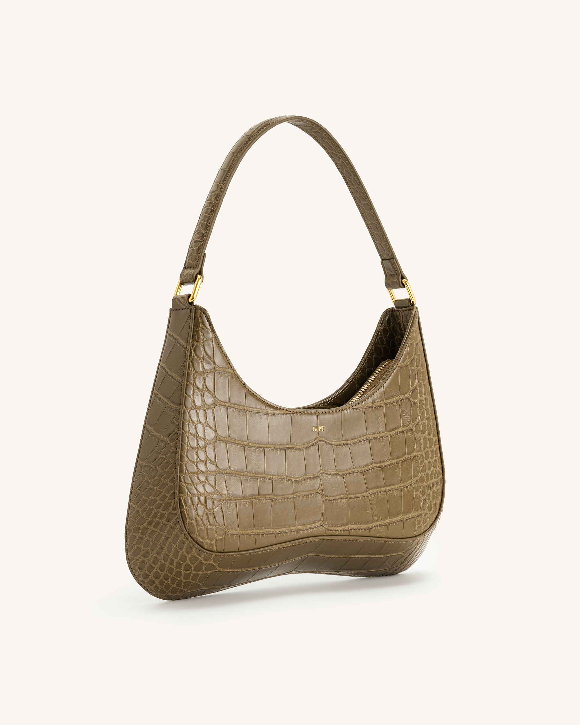 Ruby Shoulder Bag - Dark Olive Croc - JW PEI