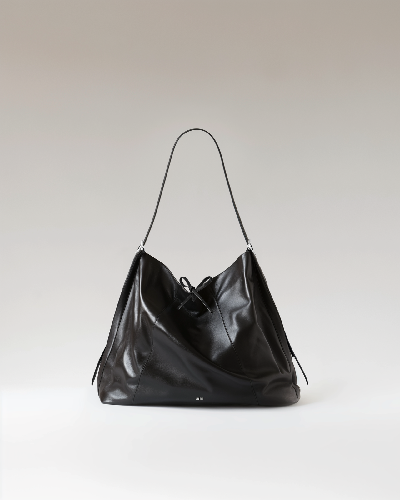 Ariana Drawstring Hobo Bag<br>Black