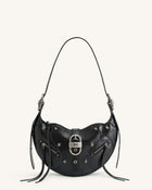 Tessa Crushed Shoulder Bag - Black