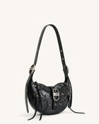 Tessa Crushed Shoulder Bag - Black