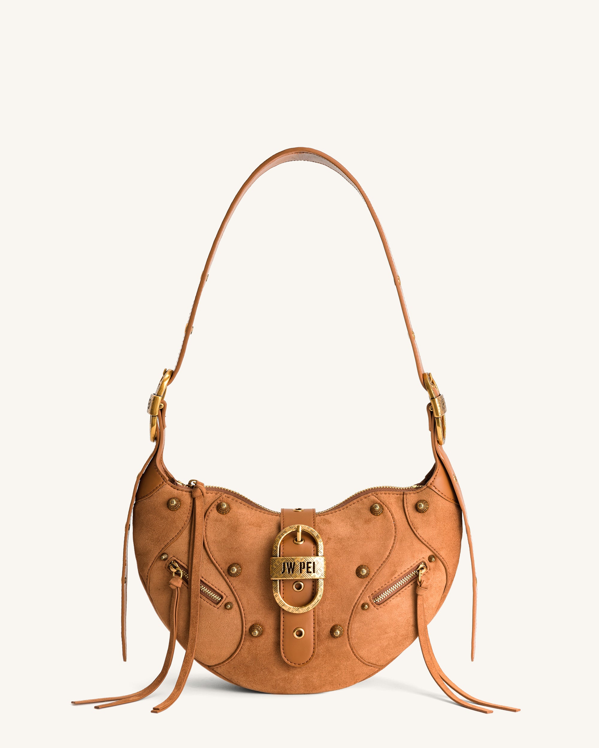 Tessa Suede Shoulder Bag - Dark Olive - JW PEI