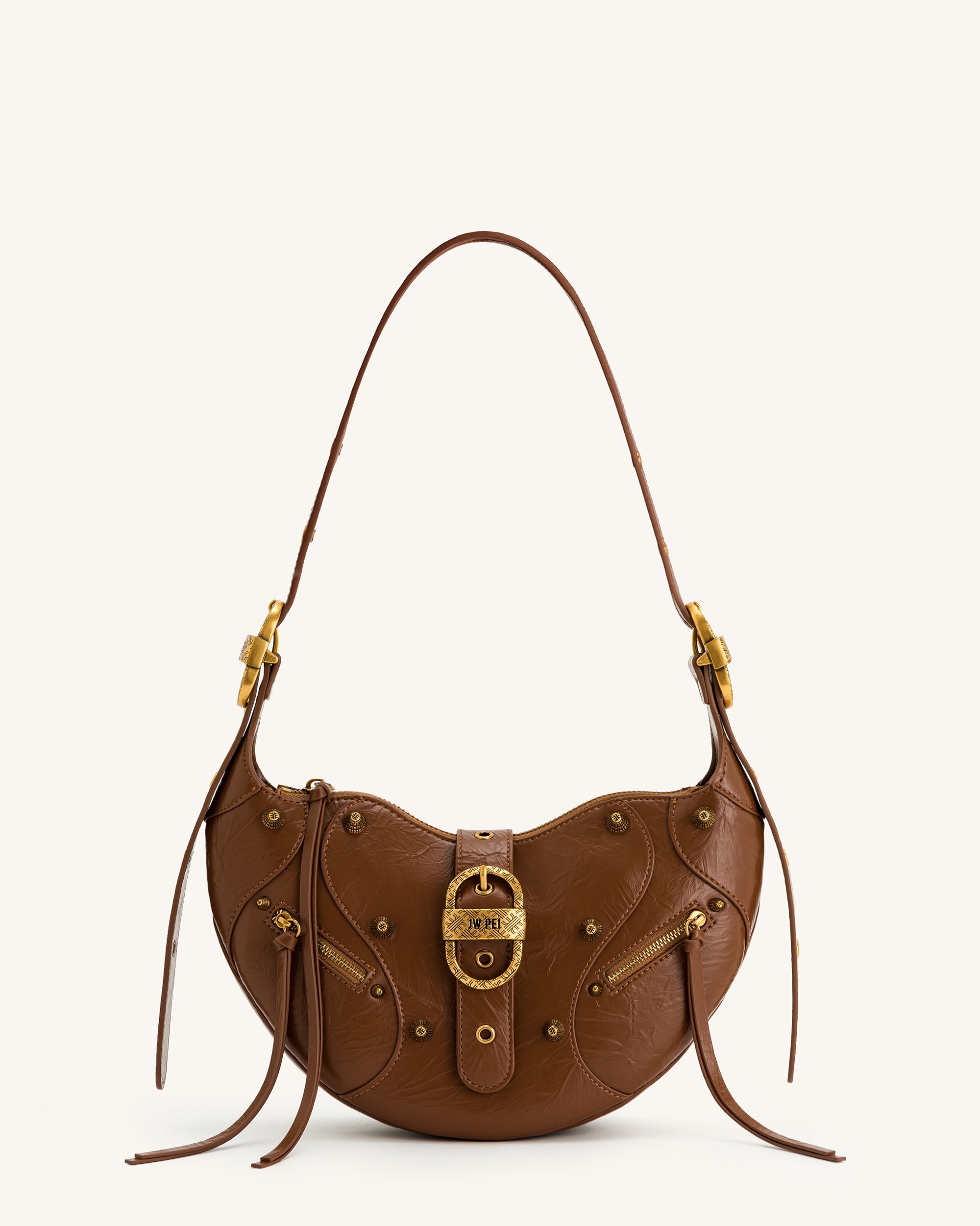 TessaCrushedShoulderBag-Brown