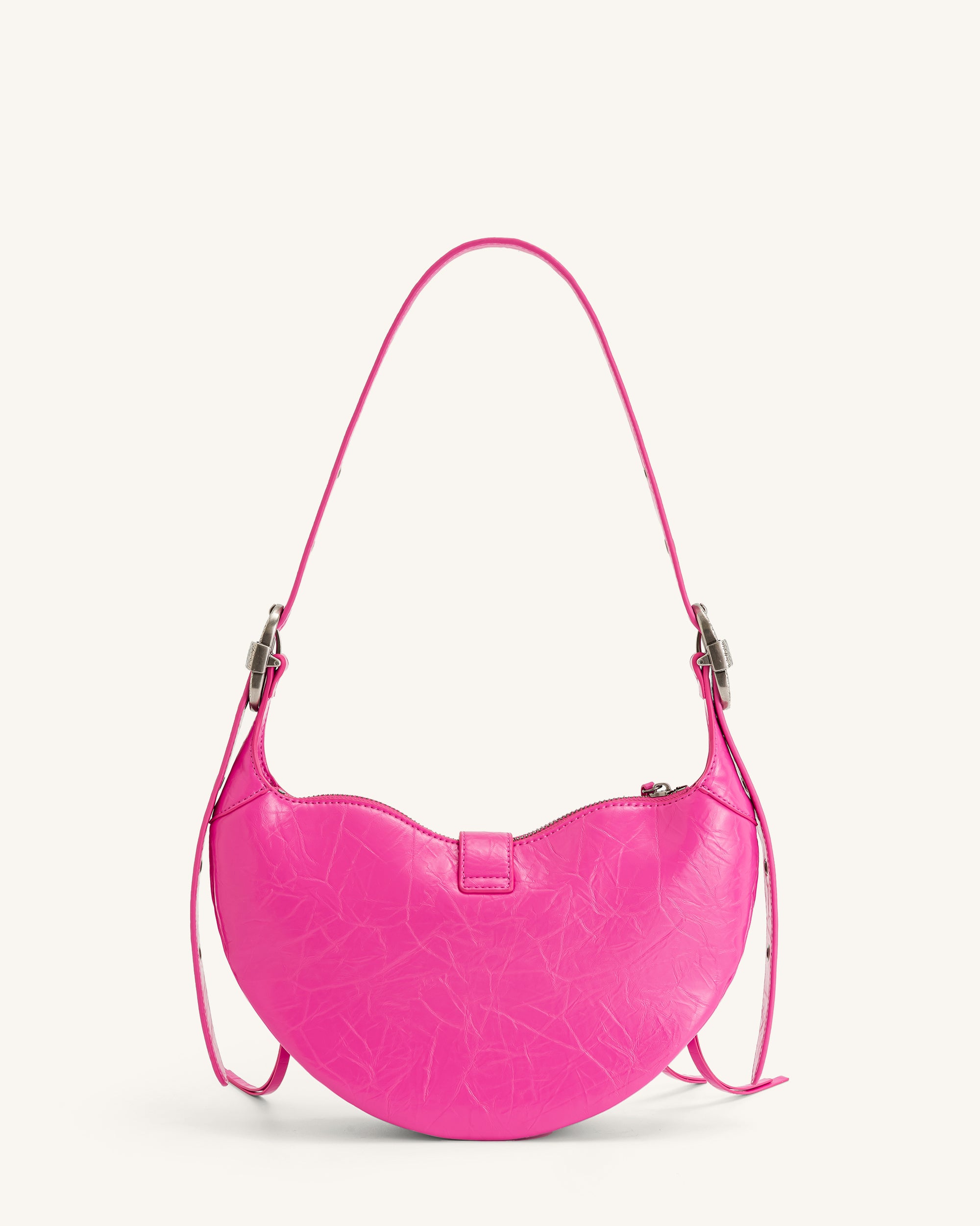 Joy Crushed Shoulder Bag - Bright Pink Online Shopping - JW Pei