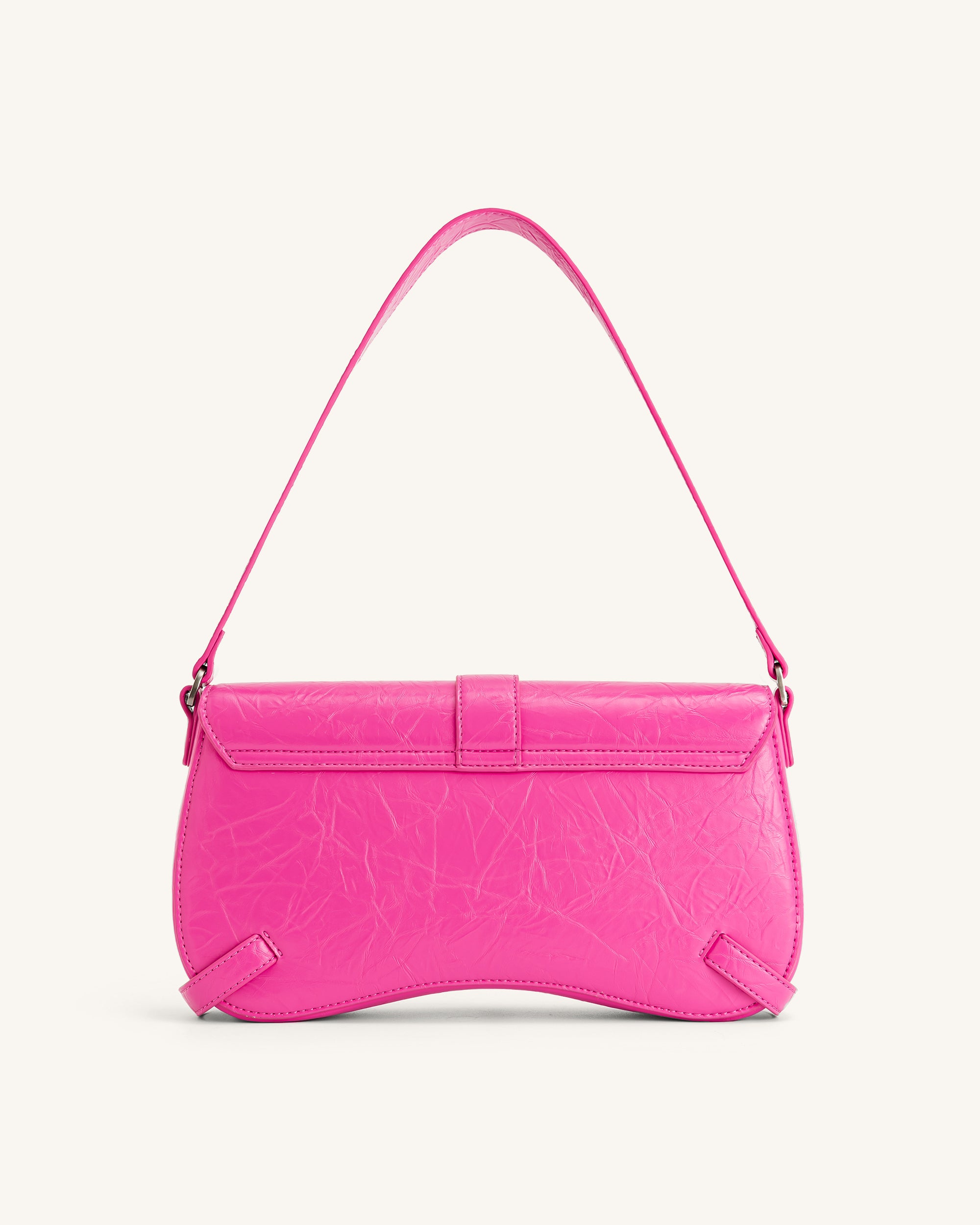 Joy Crushed Shoulder Bag - Bright Pink Online Shopping - JW Pei