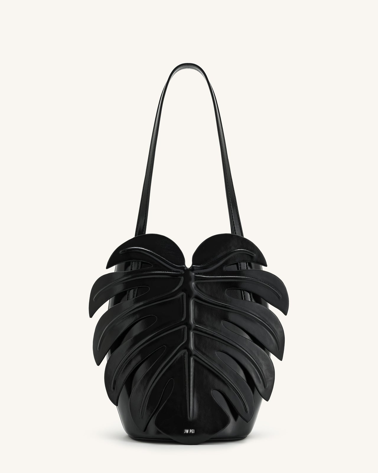 Cecelia Leaf Shape Shoulder Bag - Black