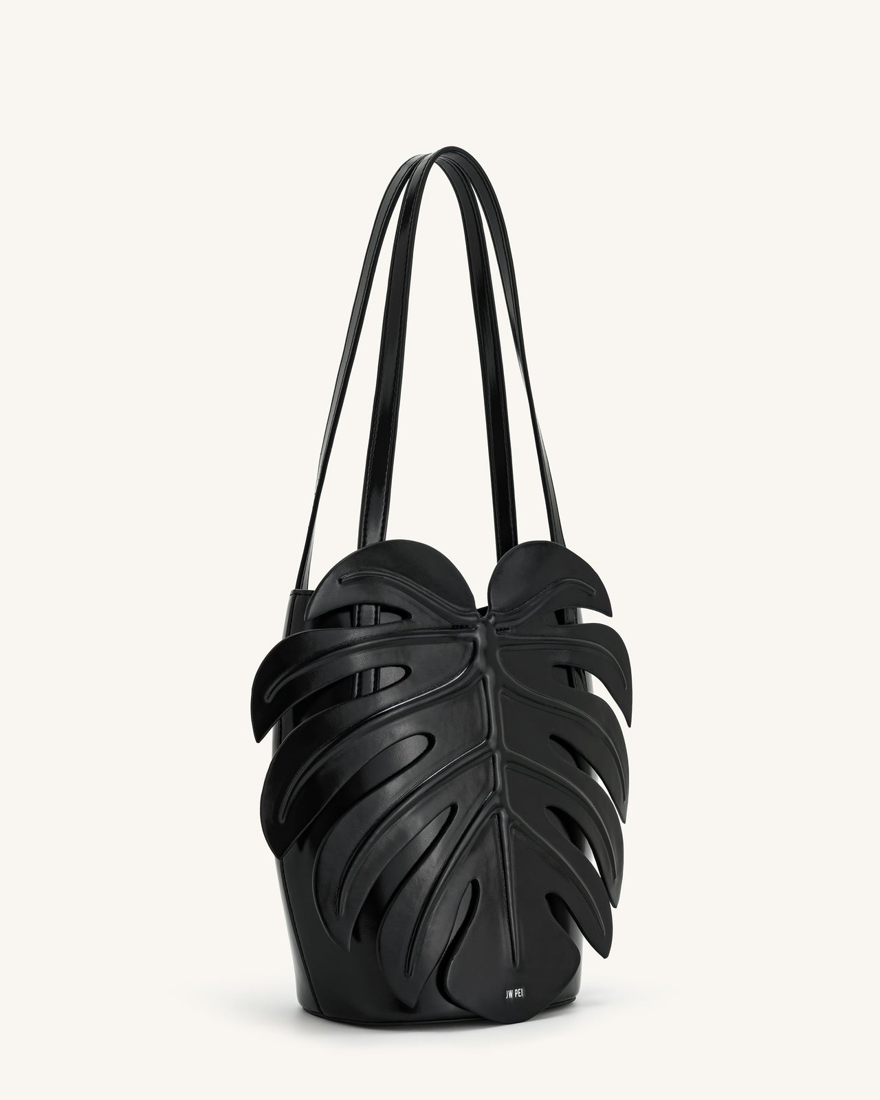 Cecelia Leaf Shape Shoulder Bag - Black