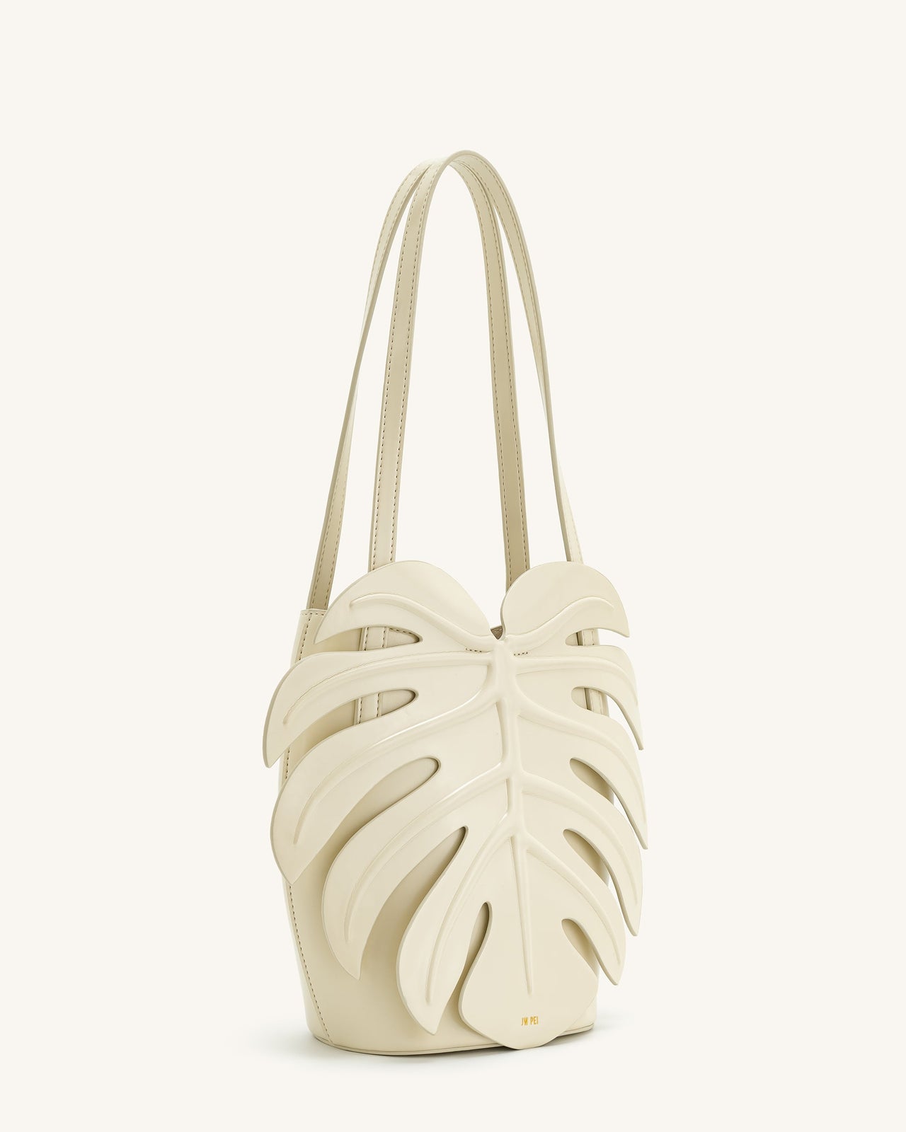 Cecelia Leaf Shape Shoulder Bag - White
