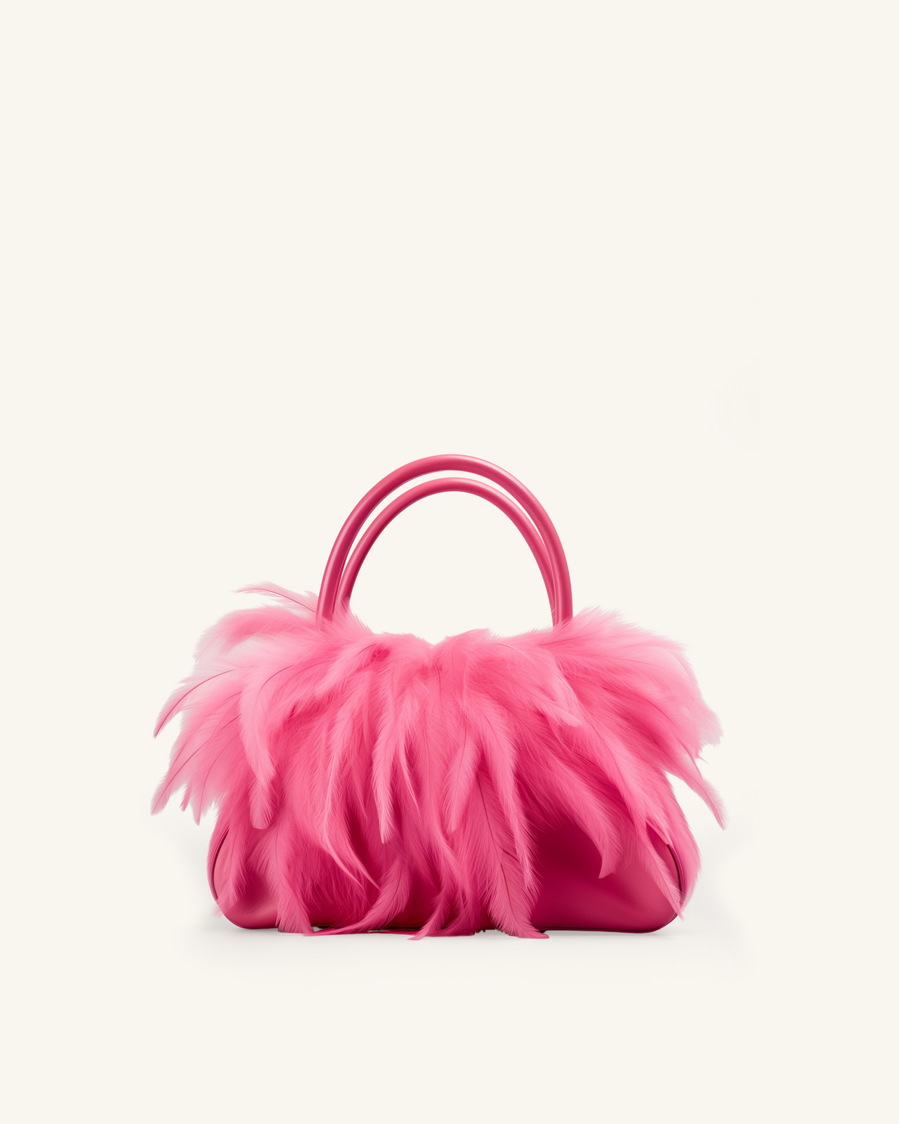 Emma Feather Trim Tote Bag - Pink