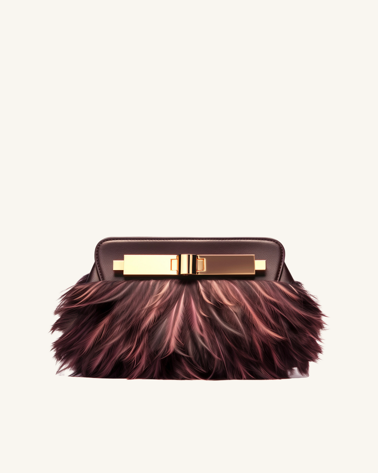 Zoey Feather Clutch - Burgundy