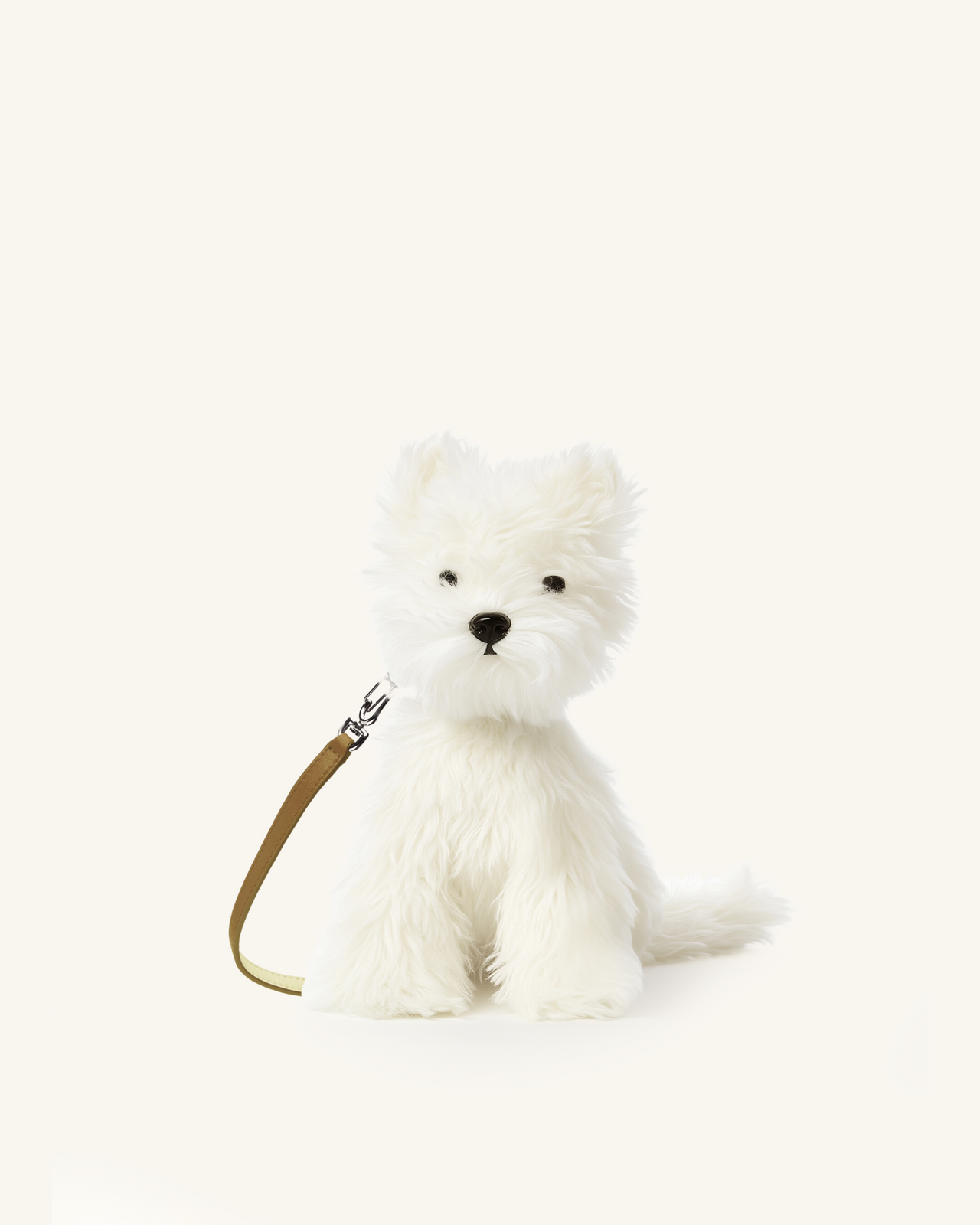 Amelia Fluffy Dog Shoulder Bag - White