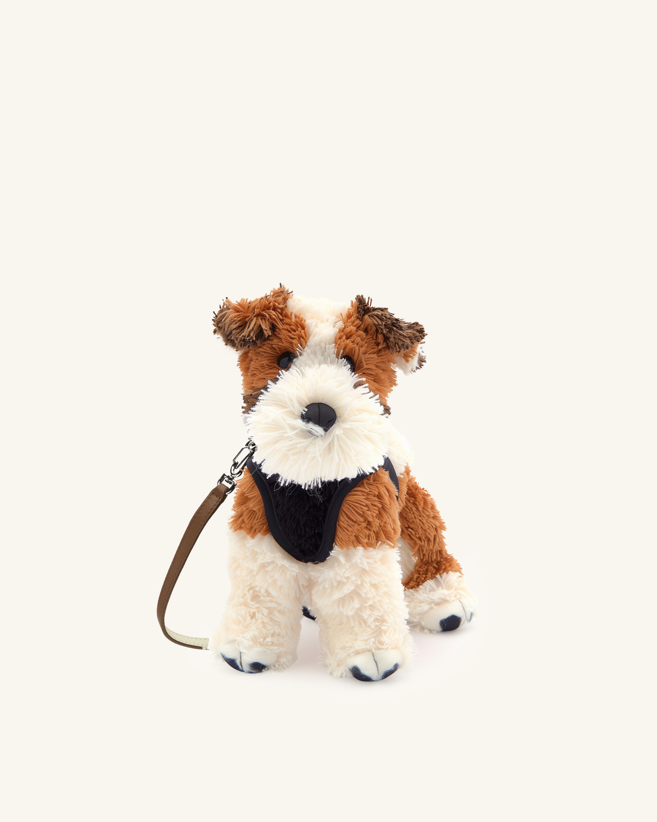 Anna Fluffy Dog Shoulder Bag - Brown and White