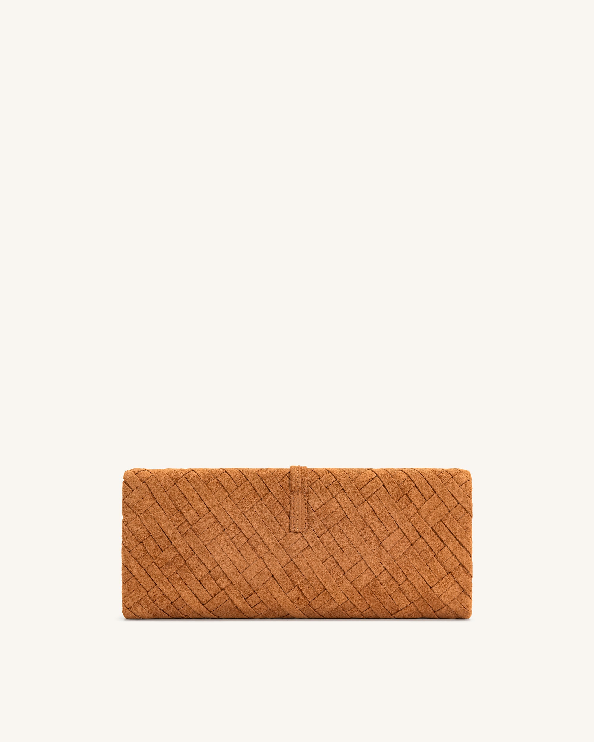 Zaria Woven Clutch - Brown