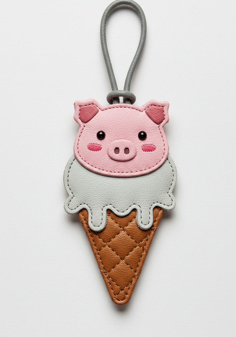 Piggy Ice Cream Keychain - Multicolor