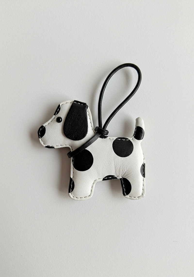 Spotted Puppy Charm - Black/White